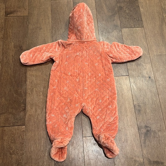 Nordstrom Baby Bunting Quilted Burnt Orange Desert Dottie Print Size 9 Months - Picture 7 of 9